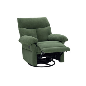 English Elm Modern Overstuffed Swivel Glider Recliner with Textured Fabric for Nursery or Living Room Dark Green W5568P524830