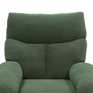 English Elm Modern Overstuffed Swivel Glider Recliner with Textured Fabric for Nursery or Living Room Dark Green W5568P524830