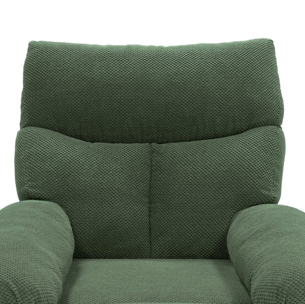 English Elm Modern Overstuffed Swivel Glider Recliner with Textured Fabric for Nursery or Living Room Dark Green W5568P524830