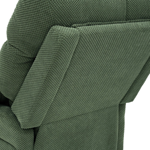 English Elm Modern Overstuffed Swivel Glider Recliner with Textured Fabric for Nursery or Living Room Dark Green W5568P524830