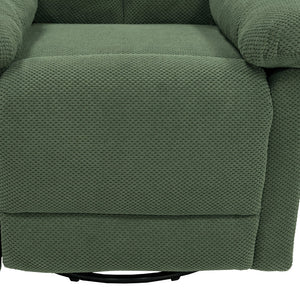 English Elm Modern Overstuffed Swivel Glider Recliner with Textured Fabric for Nursery or Living Room Dark Green W5568P524830