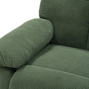 English Elm Modern Overstuffed Swivel Glider Recliner with Textured Fabric for Nursery or Living Room Dark Green W5568P524830