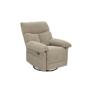 English Elm Modern Overstuffed Swivel Glider Recliner with Textured Fabric for Nursery or Living Room Camel W5568P524834
