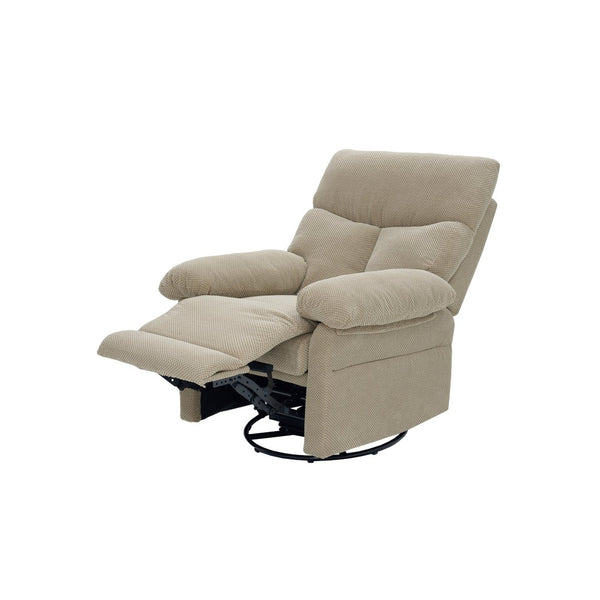English Elm Modern Overstuffed Swivel Glider Recliner with Textured Fabric for Nursery or Living Room Camel W5568P524834