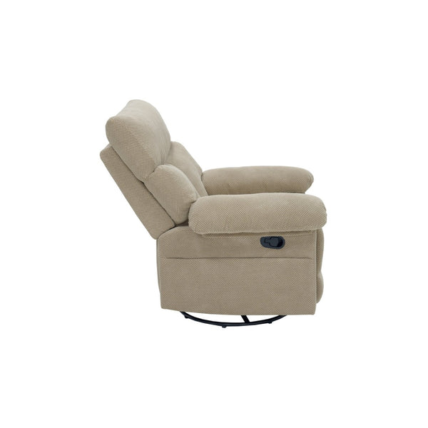 English Elm Modern Overstuffed Swivel Glider Recliner with Textured Fabric for Nursery or Living Room Camel W5568P524834