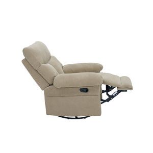 English Elm Modern Overstuffed Swivel Glider Recliner with Textured Fabric for Nursery or Living Room Camel W5568P524834