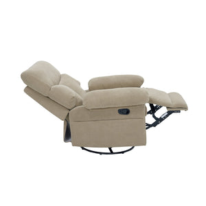 English Elm Modern Overstuffed Swivel Glider Recliner with Textured Fabric for Nursery or Living Room Camel W5568P524834