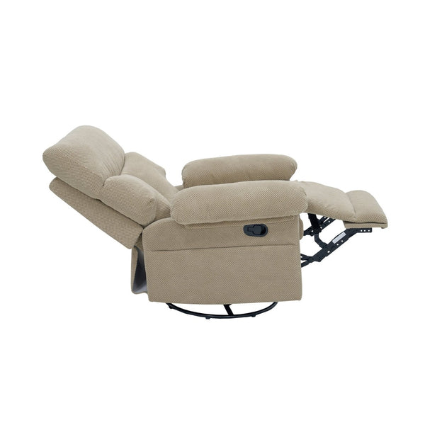 English Elm Modern Overstuffed Swivel Glider Recliner with Textured Fabric for Nursery or Living Room Camel W5568P524834