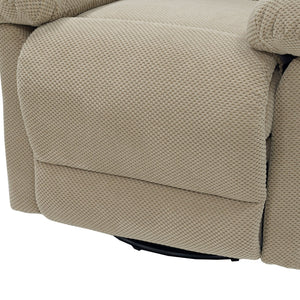 English Elm Modern Overstuffed Swivel Glider Recliner with Textured Fabric for Nursery or Living Room Camel W5568P524834