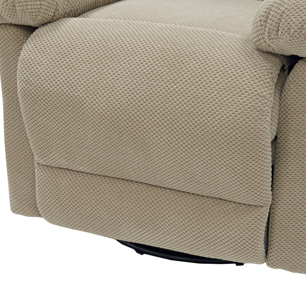 English Elm Modern Overstuffed Swivel Glider Recliner with Textured Fabric for Nursery or Living Room Camel W5568P524834