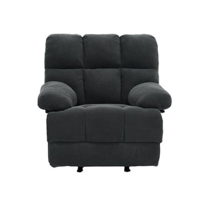 English Elm Modern Nubby Fabric Rocker Recliner with Pull Tab for Living Room Comfort Dark Gray W5568P524846