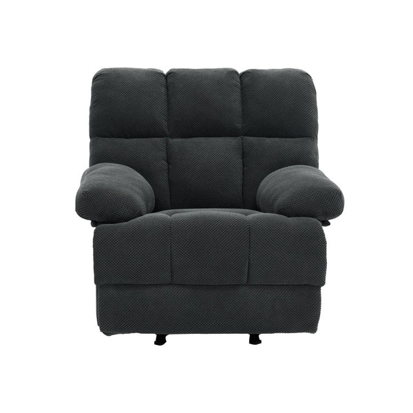 English Elm Modern Nubby Fabric Rocker Recliner with Pull Tab for Living Room Comfort Dark Gray W5568P524846