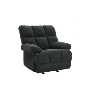 English Elm Modern Nubby Fabric Rocker Recliner with Pull Tab for Living Room Comfort Dark Gray W5568P524846