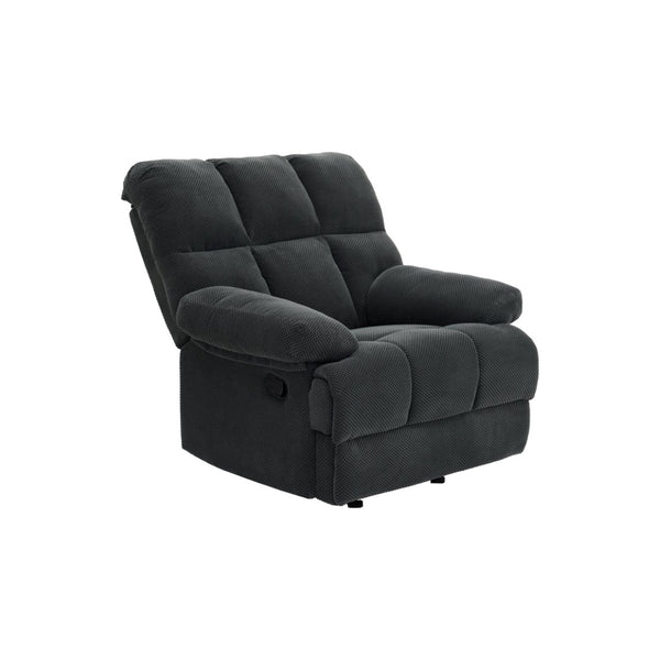 English Elm Modern Nubby Fabric Rocker Recliner with Pull Tab for Living Room Comfort Dark Gray W5568P524846