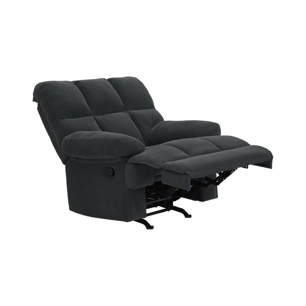 English Elm Modern Nubby Fabric Rocker Recliner with Pull Tab for Living Room Comfort Dark Gray W5568P524846