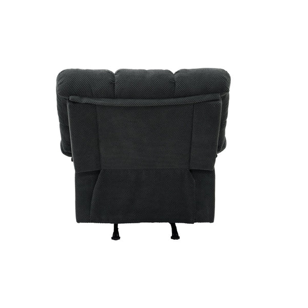 English Elm Modern Nubby Fabric Rocker Recliner with Pull Tab for Living Room Comfort Dark Gray W5568P524846