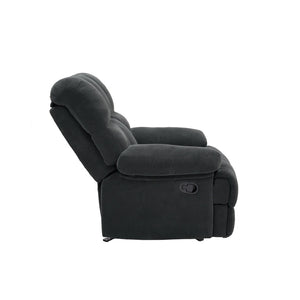 English Elm Modern Nubby Fabric Rocker Recliner with Pull Tab for Living Room Comfort Dark Gray W5568P524846