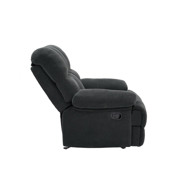 English Elm Modern Nubby Fabric Rocker Recliner with Pull Tab for Living Room Comfort Dark Gray W5568P524846