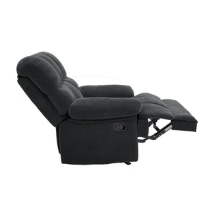 English Elm Modern Nubby Fabric Rocker Recliner with Pull Tab for Living Room Comfort Dark Gray W5568P524846