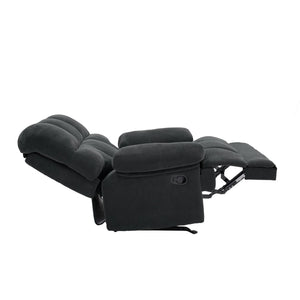 English Elm Modern Nubby Fabric Rocker Recliner with Pull Tab for Living Room Comfort Dark Gray W5568P524846