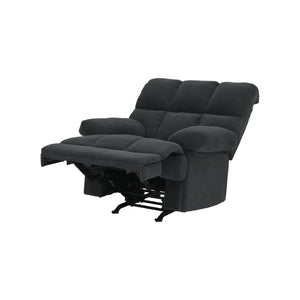 English Elm Modern Nubby Fabric Rocker Recliner with Pull Tab for Living Room Comfort Dark Gray W5568P524846