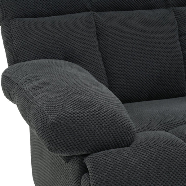 English Elm Modern Nubby Fabric Rocker Recliner with Pull Tab for Living Room Comfort Dark Gray W5568P524846