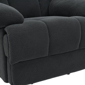English Elm Modern Nubby Fabric Rocker Recliner with Pull Tab for Living Room Comfort Dark Gray W5568P524846
