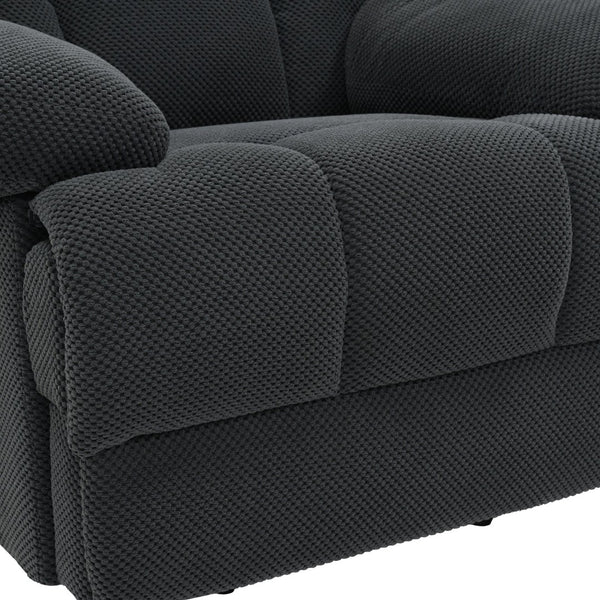 English Elm Modern Nubby Fabric Rocker Recliner with Pull Tab for Living Room Comfort Dark Gray W5568P524846