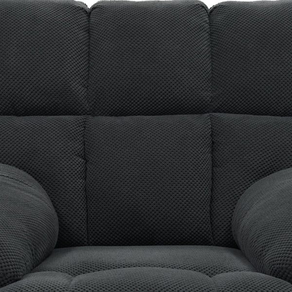 English Elm Modern Nubby Fabric Rocker Recliner with Pull Tab for Living Room Comfort Dark Gray W5568P524846