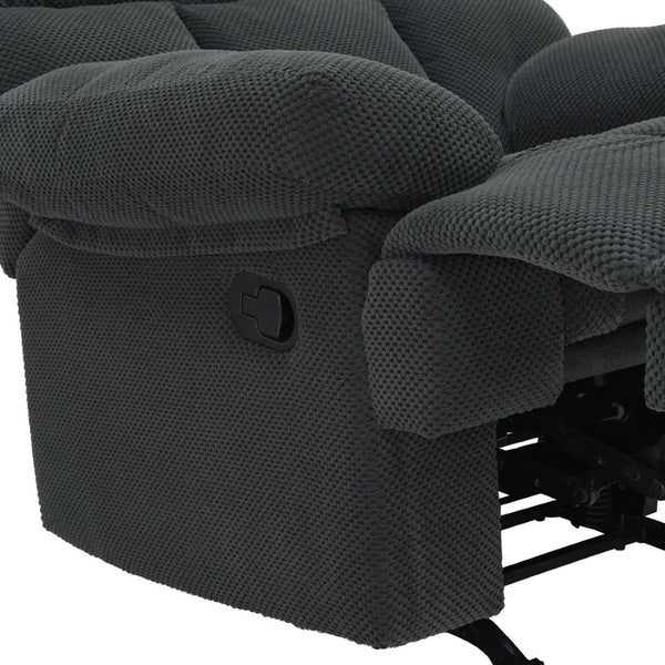 English Elm Modern Nubby Fabric Rocker Recliner with Pull Tab for Living Room Comfort Dark Gray W5568P524846