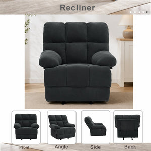 English Elm Modern Nubby Fabric Rocker Recliner with Pull Tab for Living Room Comfort Dark Gray W5568P524846
