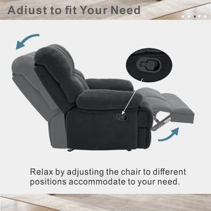 English Elm Modern Nubby Fabric Rocker Recliner with Pull Tab for Living Room Comfort Dark Gray W5568P524846