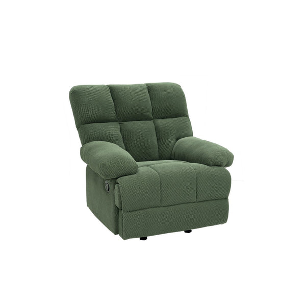 English Elm Modern Nubby Fabric Rocker Recliner with Pull Tab for Living Room Comfort Dark Green W5568P524847