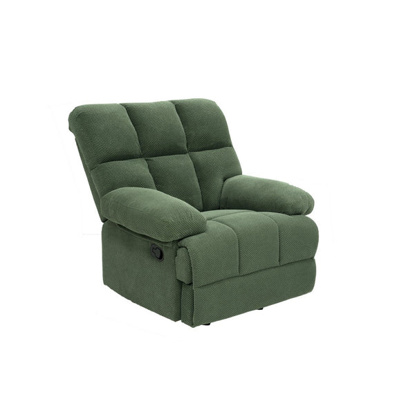 English Elm Modern Nubby Fabric Rocker Recliner with Pull Tab for Living Room Comfort Dark Green W5568P524847