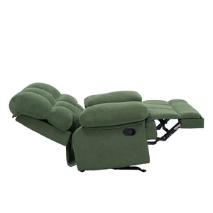 English Elm Modern Nubby Fabric Rocker Recliner with Pull Tab for Living Room Comfort Dark Green W5568P524847