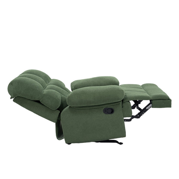 English Elm Modern Nubby Fabric Rocker Recliner with Pull Tab for Living Room Comfort Dark Green W5568P524847
