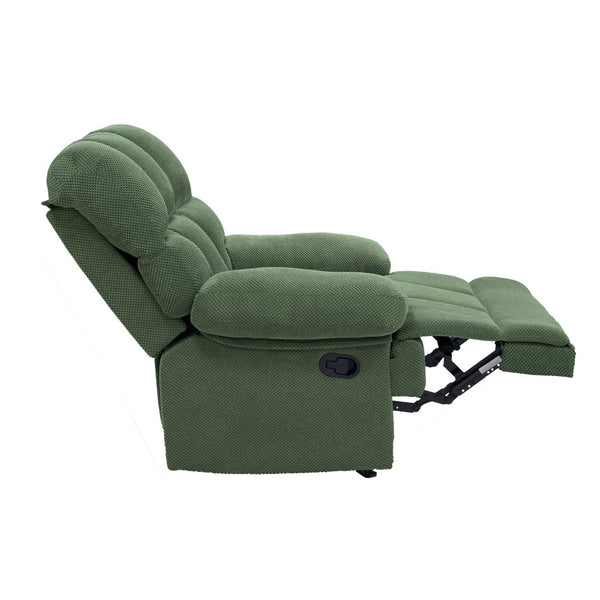 English Elm Modern Nubby Fabric Rocker Recliner with Pull Tab for Living Room Comfort Dark Green W5568P524847