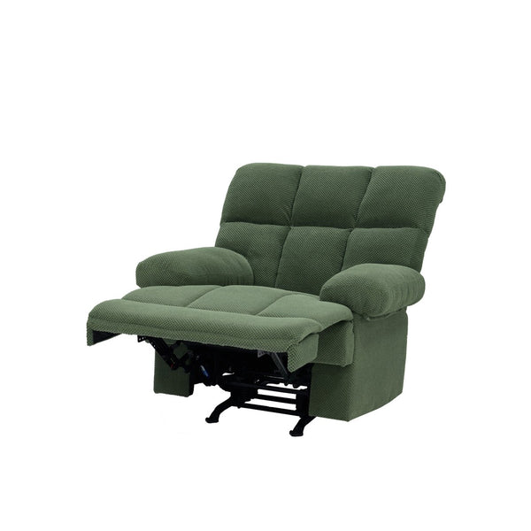 English Elm Modern Nubby Fabric Rocker Recliner with Pull Tab for Living Room Comfort Dark Green W5568P524847