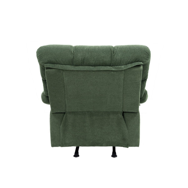 English Elm Modern Nubby Fabric Rocker Recliner with Pull Tab for Living Room Comfort Dark Green W5568P524847