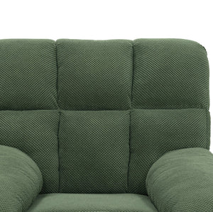 English Elm Modern Nubby Fabric Rocker Recliner with Pull Tab for Living Room Comfort Dark Green W5568P524847