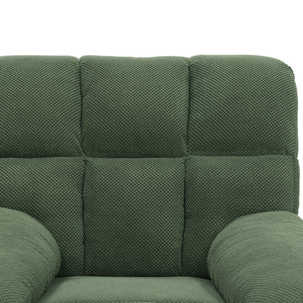 English Elm Modern Nubby Fabric Rocker Recliner with Pull Tab for Living Room Comfort Dark Green W5568P524847