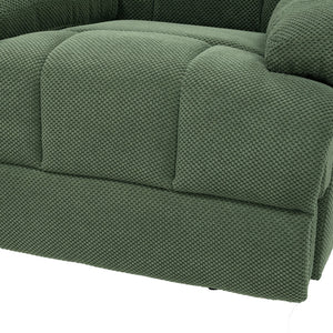 English Elm Modern Nubby Fabric Rocker Recliner with Pull Tab for Living Room Comfort Dark Green W5568P524847