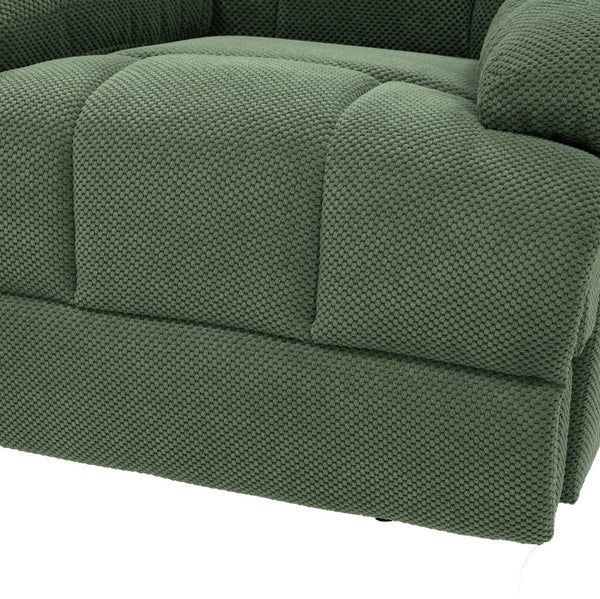 English Elm Modern Nubby Fabric Rocker Recliner with Pull Tab for Living Room Comfort Dark Green W5568P524847