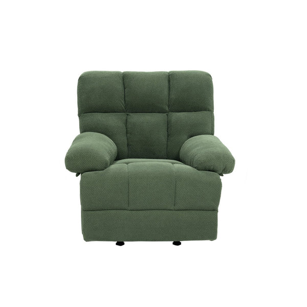English Elm Modern Nubby Fabric Rocker Recliner with Pull Tab for Living Room Comfort Dark Green W5568P524847