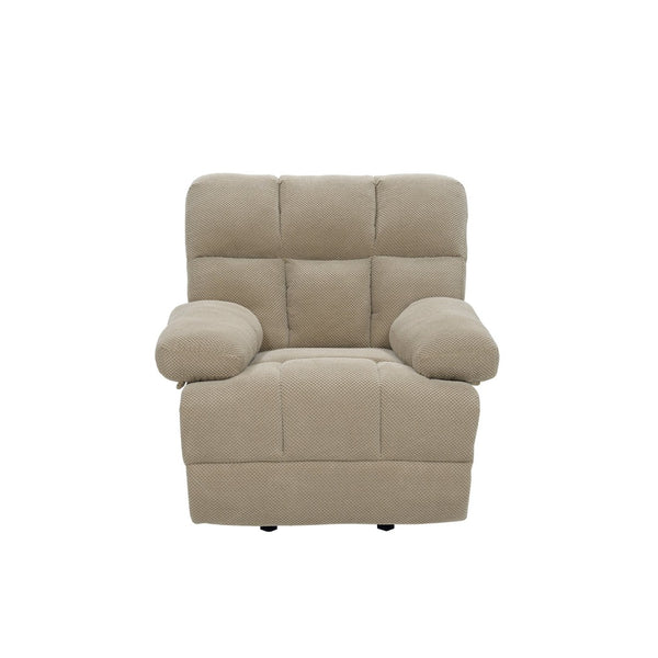 English Elm Modern Nubby Fabric Rocker Recliner with Pull Tab for Living Room Comfort Camel W5568P524851