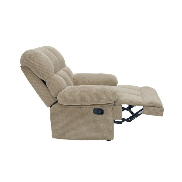 English Elm Modern Nubby Fabric Rocker Recliner with Pull Tab for Living Room Comfort Camel W5568P524851