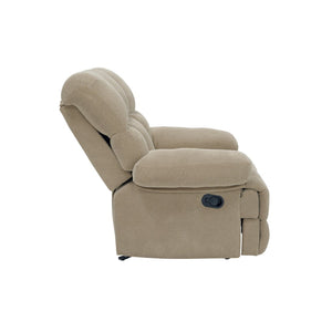 English Elm Modern Nubby Fabric Rocker Recliner with Pull Tab for Living Room Comfort Camel W5568P524851