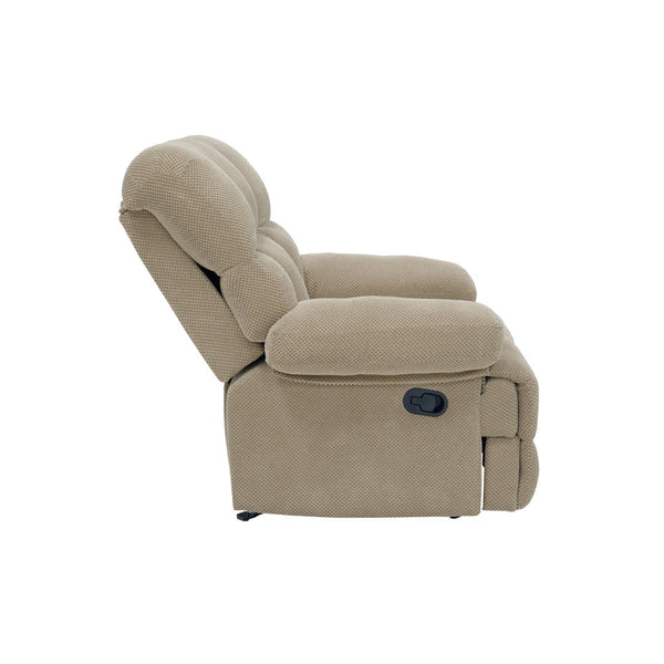 English Elm Modern Nubby Fabric Rocker Recliner with Pull Tab for Living Room Comfort Camel W5568P524851