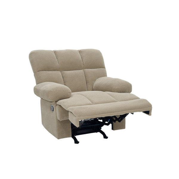 English Elm Modern Nubby Fabric Rocker Recliner with Pull Tab for Living Room Comfort Camel W5568P524851