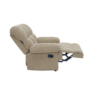 English Elm Modern Nubby Fabric Rocker Recliner with Pull Tab for Living Room Comfort Camel W5568P524851